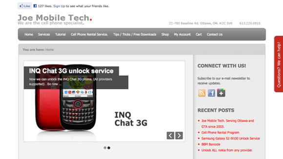 Joe Mobile Tech. Website Preview Image