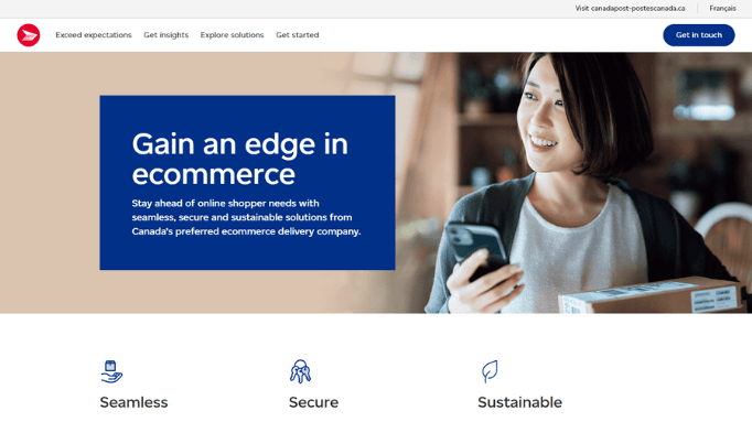 Screenshot of Canada Post Gain an edge in ecommerce Marketing Campaign