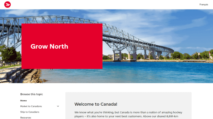 Screenshot of Canada Post Grow North Marketing Campaign