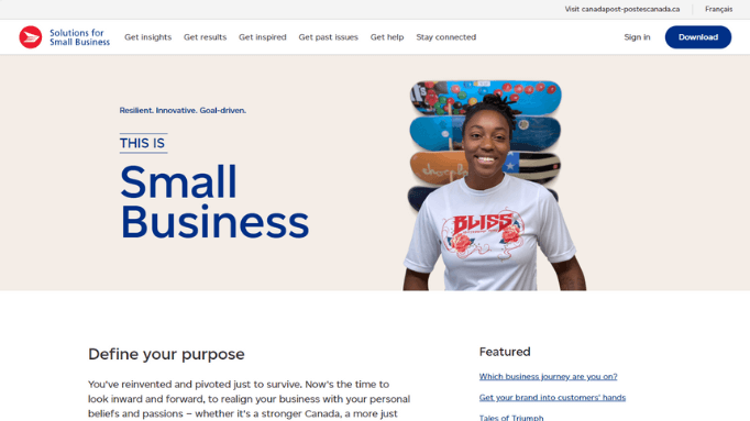 Screenshot of Small Business Magazine Marketing Campaign